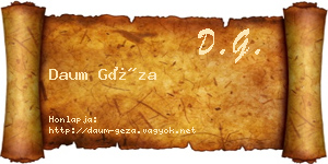 Daum Géza névjegykártya